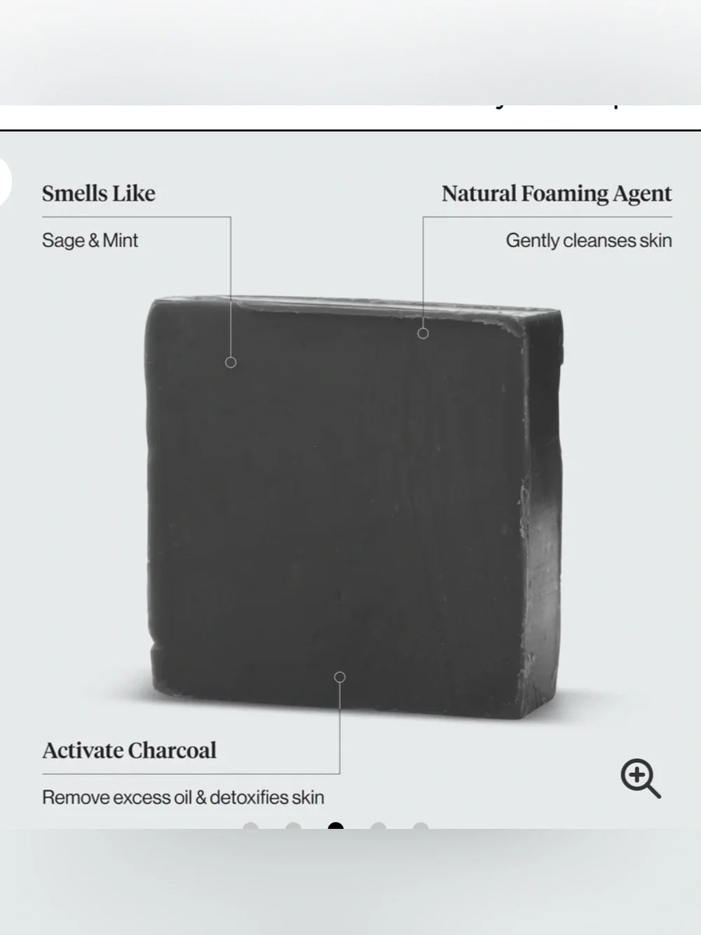 Kitsch charcoal solid body wash bar